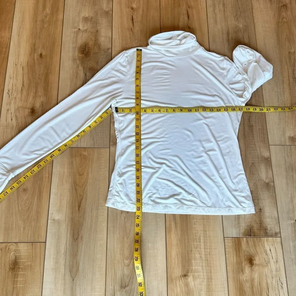 Modern Movement Women's SOFT Long Sleeve Loose Turtleneck Cream-Ivory Large